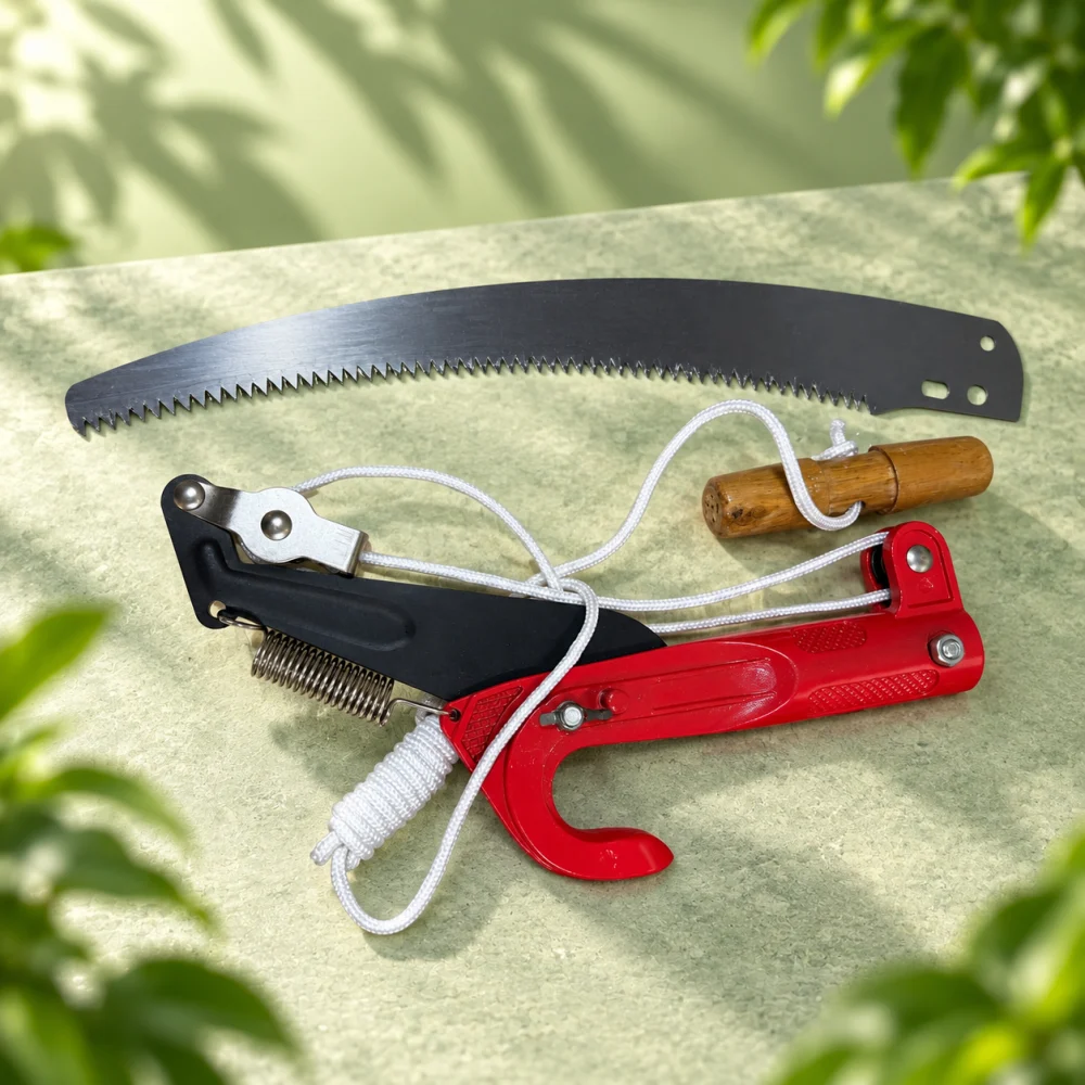  Rope tree pruner with saw in a green product setting
