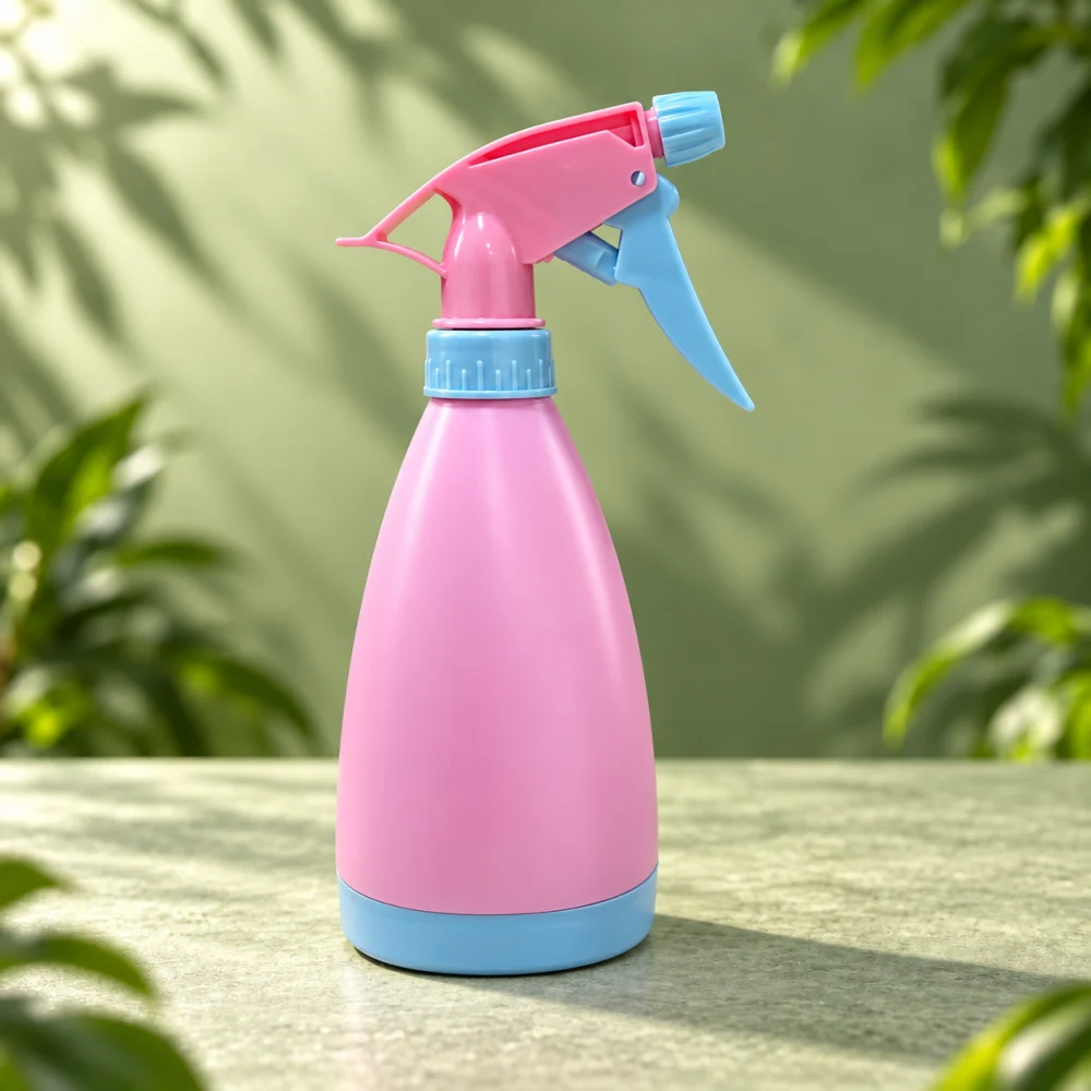  Trigger spray bottle · Pink in a green product setting